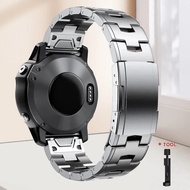 สายโลหะไทเทเนียม Garmin 22มม. 26มม. สำหรับ Fenix 7X 7 6X Pro 5X บวก/สัญชาตญาณ/Epix Forerunner945สายร