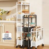 Space-Saving Multi-Purpose Narrow Slot Storage Shelf, Sturdy Multi-Tier Smart Kitchen Storage Shelf