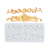 A 3D Europe Style Emboss Silicone Mold Retro Photo Frame Fondant Sugar Chocolate Baroque Cake Deco