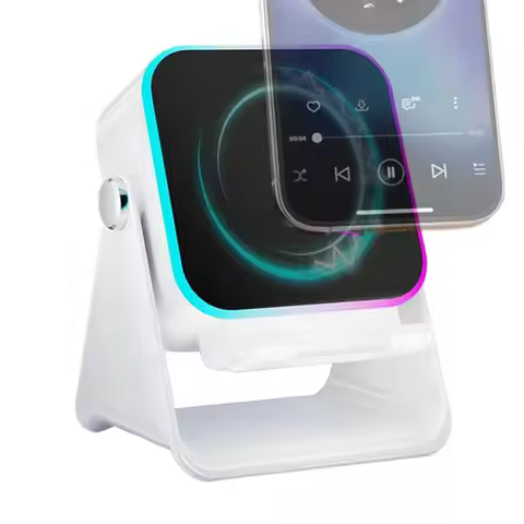 NEW 5 In 1 Auto-induction Wireless Induction Speaker Ambient Light Phone Stand Surround Sound Portab