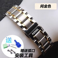 High Quality Genuine Leather Watch Straps Cowhide Fossil watch strip steel with stainless steel hook