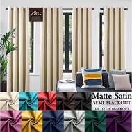 Matte satin Langsir Matte 75% Semi-Blackout For Windows,Room &amp; Sliding Door(Semi-Blackout Curtain RING &amp; HOOK)Sandy Soil