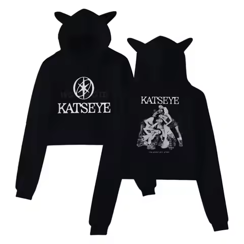 Katseye Tour 2025 Merch Hoodies Sweatshirt for Girls Cat Ear Crop Pullover Casual Clothes Katseye Y2