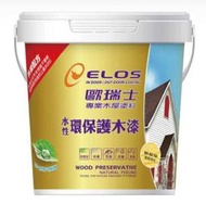 [新竹銓合油漆](含稅) Elos 歐瑞士 室外水性環保護木漆 底面合一 無甲醛、耐候、防黴、耐紫外線(5加侖)