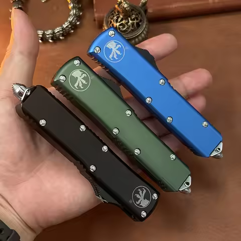 Micro UTX-85 TECH D2 Steel Tech Knife EDC Tool CNC T6061 Aluminum Handle Camping Hiking Pocket Knife