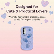 For Samsung Galaxy S26 S25 FE Plus Ultra A/F/M Silicone Blue Love Heart Casing Cover Protective Case
