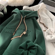 European American Sweatshirt Men Winter Fleece Lining Thick 600g Steel Stamped Jacket Autumn Style v