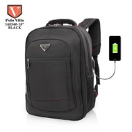 Promo Polo Villa Expandable 34L 14033l Laptop Backpack with Usb Port+Cover - Hitam