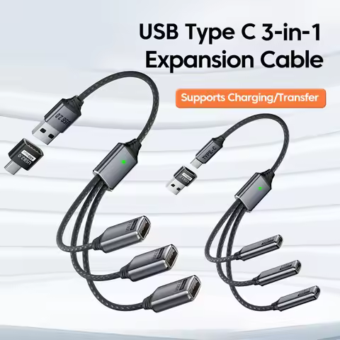 3 in 1 USB Type C HUB Expansion Cable Multi Ports Splitter Expander Phone Charger Power Adapter OTG 