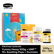 [Clearance Sale] Comvita Kids Power Up Bundle - Yummy Honey 500g Gummies 60s Manuka Honey UMF 10+ Soothing Pops 15s (exp:12/10/2024)
