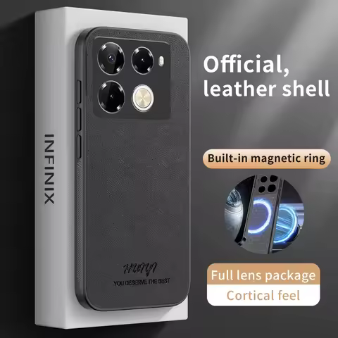 Car Magnet Leather Protective Back Case for Infinix Note 40 Pro Plus 40X 4G 5G GT20 Pro Camon30 Zero