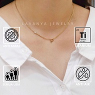 LAVANYA - Titanium letter/ initial Necklace free Custom initial Necklace