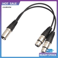 COOD 03m XLR Y Splitter Cable 3 Pin 1 Male to 2 Female Convertor Adapter Cable