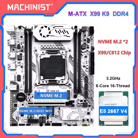 MACHINIST X99 K9 DDR4 RAM Motherboard Optional Xeon E5 2697 V4 /E5 2680 V4 CPU LGA 2011-3 Support TP