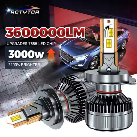 ACTVTCA 6000k H7 LED Headlight Bulbs 3600000LM H1 H4 H11 9005 9006 Super Bright 6 Copper Tube LED He
