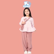 K'S CLOSET Long-Sleeved Pants Set with Skirt and Down Pants for Girls (2-12 years old) from 10-40kg 