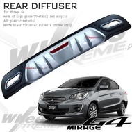 ✻❀♚Mirage G4 2013-2017 Rear bumper Diffuser Black / silver ( mirage G4 accessories )