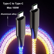 3 in 1 Super Fast Charging Cable 6A RGB Illusion Streamer USB Cable Gradient Colorful Streamer 100W 