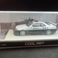 [Ready Stock Orphan] Brand New Unopened 1: 64+cool+art+GTR+R34+Japanese Police Station Painted Alloy