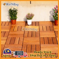 [1PC] Worthbuy 30cm x 30cm Wooden Floor Deck Outdoor Interlocking Flooring Tiles Lantai Kayu DIY