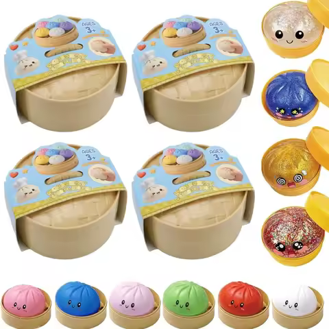 Hot Dumpling Decompression Squish Balls Reusable Low Rebound Stress Dough Toys for Home Office Decor