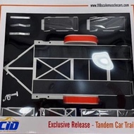 1/18 Tandem Car Trailer Dual Axle Trailer Heavy Duty Semi-Trailer Model Ornaments