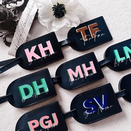 Free Custom Initials Luggage Tag Personalized Name PU Leather Baggage Tag Creative Suitcase Label Tr
