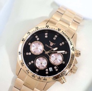 นาฬิกา แบรนด์ TAURUS TR-987 สีโรสโกลหน้าปัดดำ