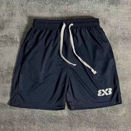 3x3美式短裤不过膝三分短裤男3V3篮球训练裤休闲运动速干透气球裤3x3 American-style shorts, above-the-knee three-quarter length, for