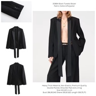 HITAM 35864 Women's Black Blazer Black Tuxedo Office Blazer