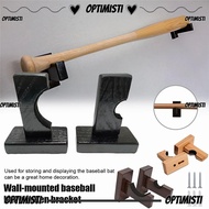 OPTIMISTI8E 2Pcs Baseball Bat Holder, Wooden Softball Bat Hockey Stick Stand, Display Rack Bracket w