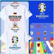 XS1 UEFA Euro 2024 France Italy Germany England Spain flag emblem 3D summer T-shirt Short Sleeve Top