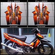 STICKER STRIPING LIS LES POLET PLAT PLISIR BODY MOTORCYCLE YAMAHA F1ZR FIZR 2003 FULL CLUTCH BLACK O