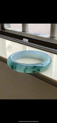 冰種翡翠天然翡翠玉鐲A玉手鐲 玉鈪 • 冰種飄花翡翠福鐲