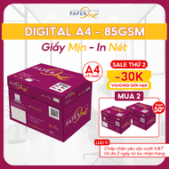 Thùng 5 ream giấy in A4 PaperOne Digital 85 gsm - Giấy in định lượng cao cho máy in laser in phun