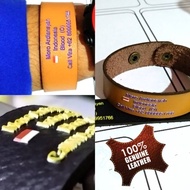 Genuine leather bracelet, emergency bracelet road idTAG