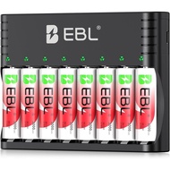 EBL Rechargeable AA Batteries Lithium, 8 Pack 1.5V 3000mWh Double A Battery, 1600 Cycles Long Lastin