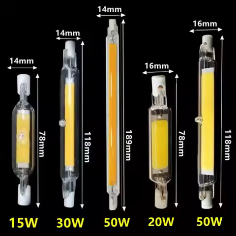 LED R7S COB Glass Tube 78mm 118mm 189mm High Power J78 J118 COB Light Bulb AC110V/220V Home Lighting
