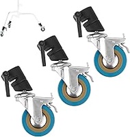 Selens Heavy Duty C Stand Swivel Casters Set 1.18inch/30mm, Light Stand Wheels with Brake for Photog