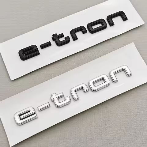 New 3D ABS Chrome Car Logo E-tron Trunk Letters Badge Emblem Sticker For Audi e-tron 30 40 50 55 Q2 