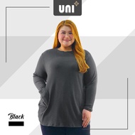 [UNIPLUS] Blouse Women Pocket Linen-Blend Blouse Blouse Plus Size muslimah Murah Baju Viral Labuh Blause Wanita