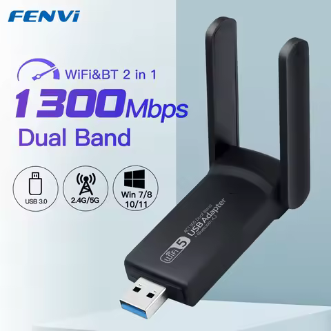 Bluetooth WIFI Adapter 5G Wi Fi Receiver Dual Band 1300M Wireless USB3.0 Network Card Wi-Fi Dongle A