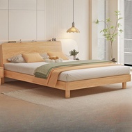 [SG SELLER ] Wooden Bed Frame Bed Frame With Mattress Solid Wood Bed Frame Super Single/Queen/King Size Bed Frame