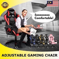 Gaming chair RGB LED Office chair Kerusi ofis pejabat komputer Racing style ergonomic seat leg rest Hi back Computer