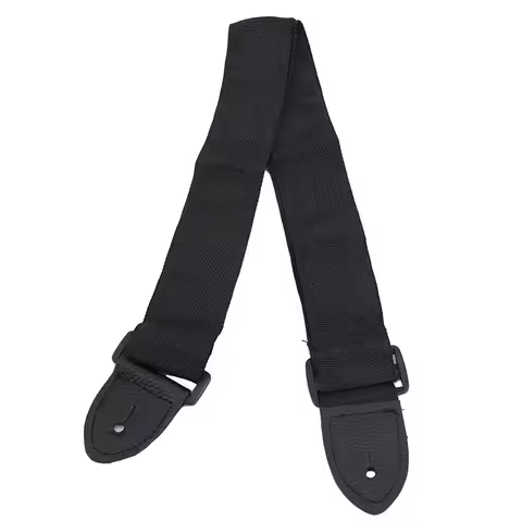Guitar Strap Adjustable For Acoustic Electric Guitars Bass Ukulele Black Nylon Leather Ends Guitar A