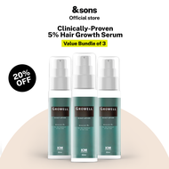 [Value Bundle of 3] andSons 3x Growell Scalp Lotion 5% Minoxidil Hair Growth Anti Hair Loss Tonic (3