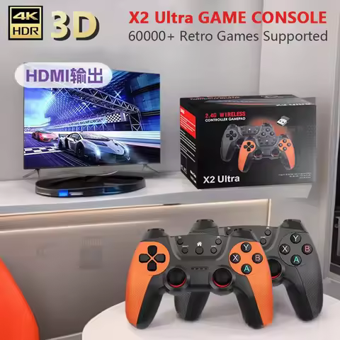 X2 Ultra Retro Game Stick 128GB/256GB Portable Game Console with 4K Video Wireless Controller Suppor