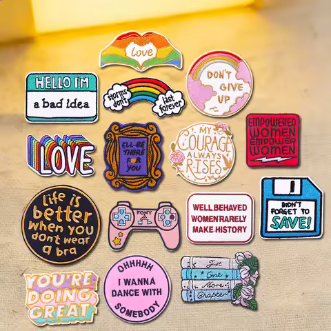 Cartoon/Letter Embroidery DIY Women's Rights Patch Iron On Patches For Clothing Clothing Thermoadhes