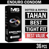 [ ENDURO ] MS BIG Enduro 36pcs Premium Performing Latex Condom Tebal Dotted & Ripped Super Thin Kond
