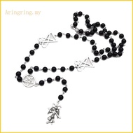 ARIN Gothic Rosary Necklace Long Bead Rosary Necklace Grunge Necklace Halloween
